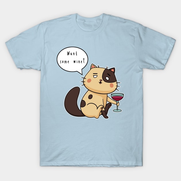 Wine and cat t shirt deals